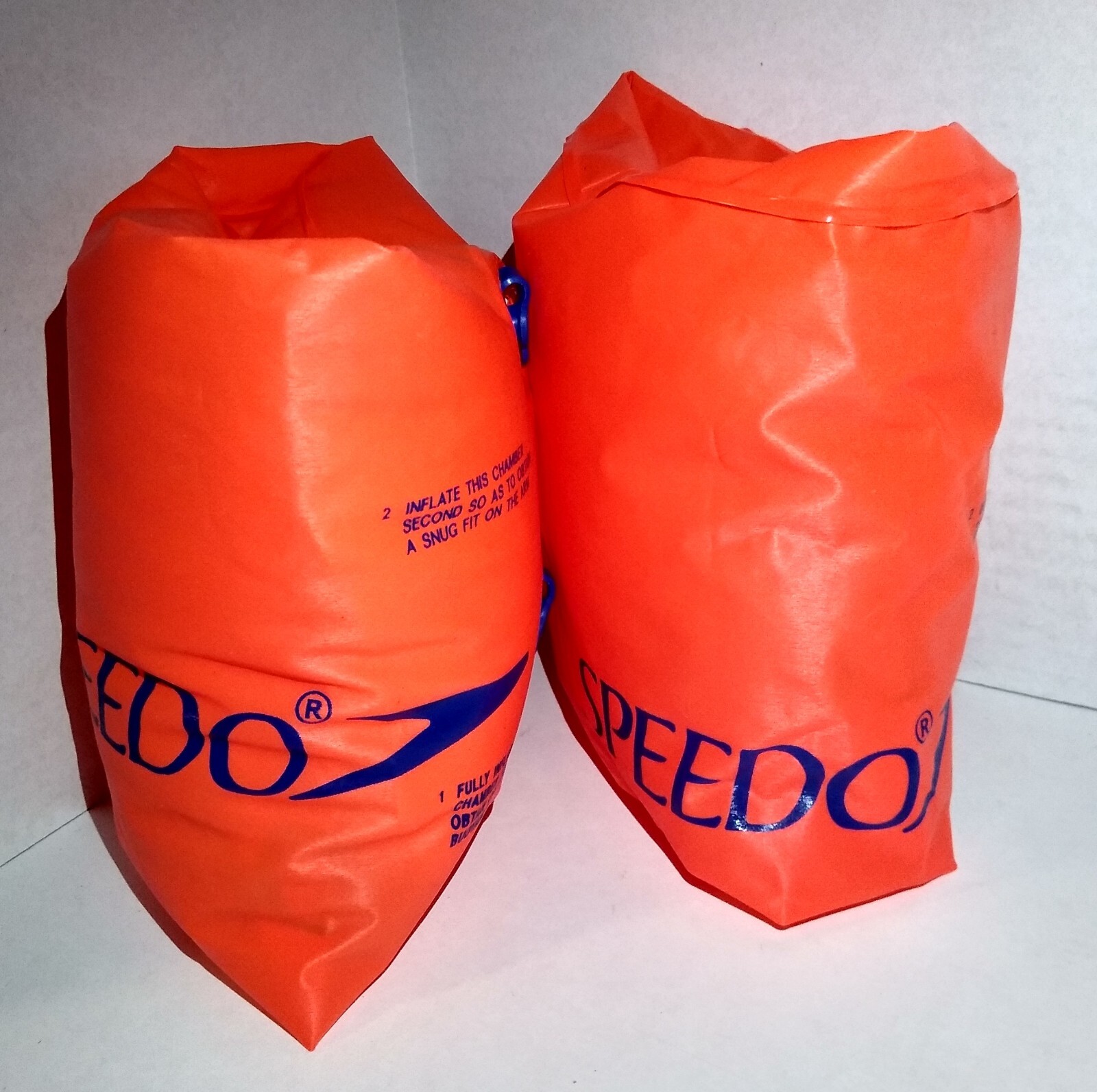 Speedo ORANGE Inflatable Arm Bands Kids Swim Floaties Wings Authentic age 2 – 12