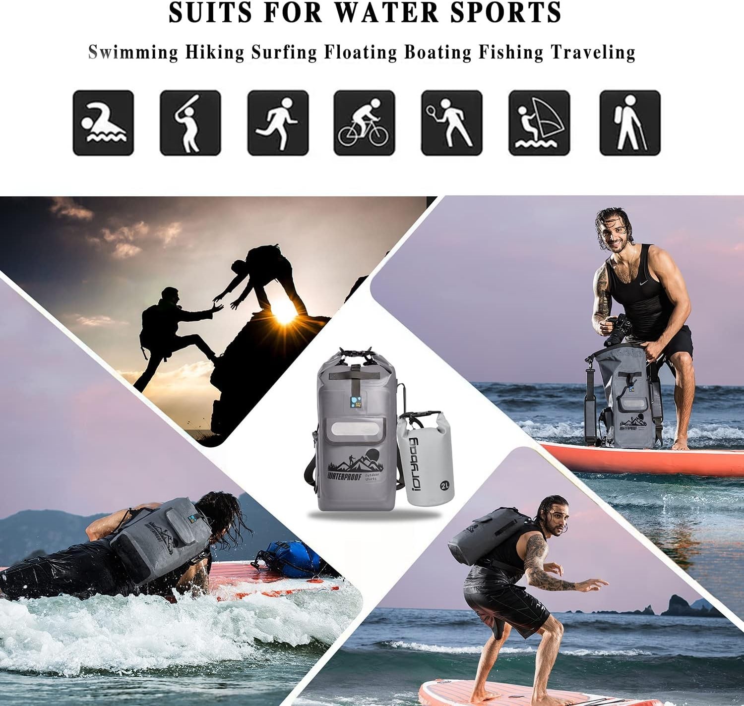 20L Waterproof Dry Bag Backpack with Adjustable Straps for Outdoor Adventures