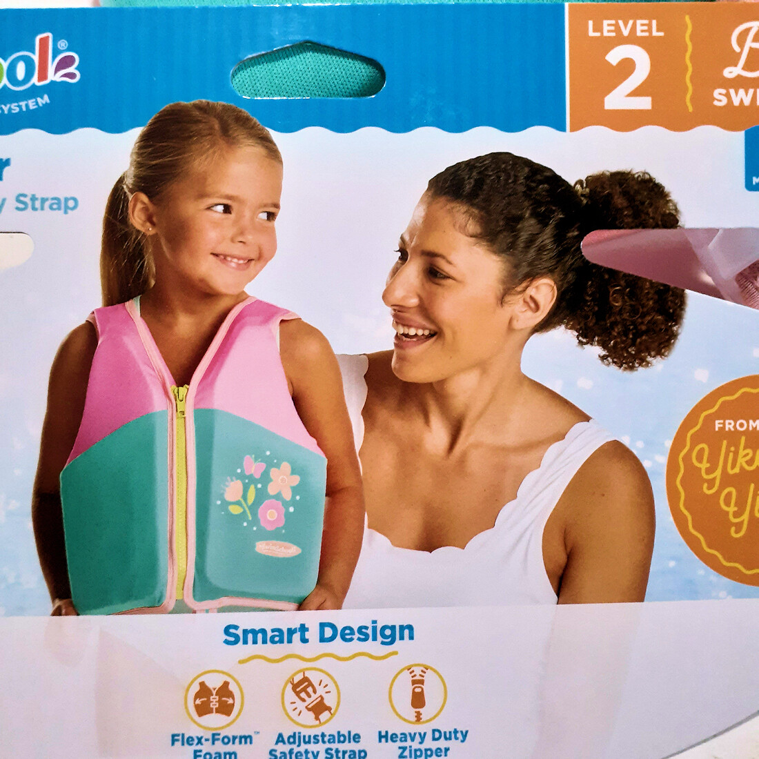 Swim Trainer Vest, Flex-Form, Adjustable Safety Strap, Age 2-4 – 33 lb max NEW