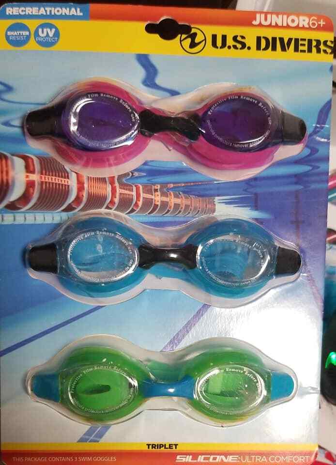U.S. Divers Triplet Jr Swim Goggles, 3 Count (LOC TUB L-49)