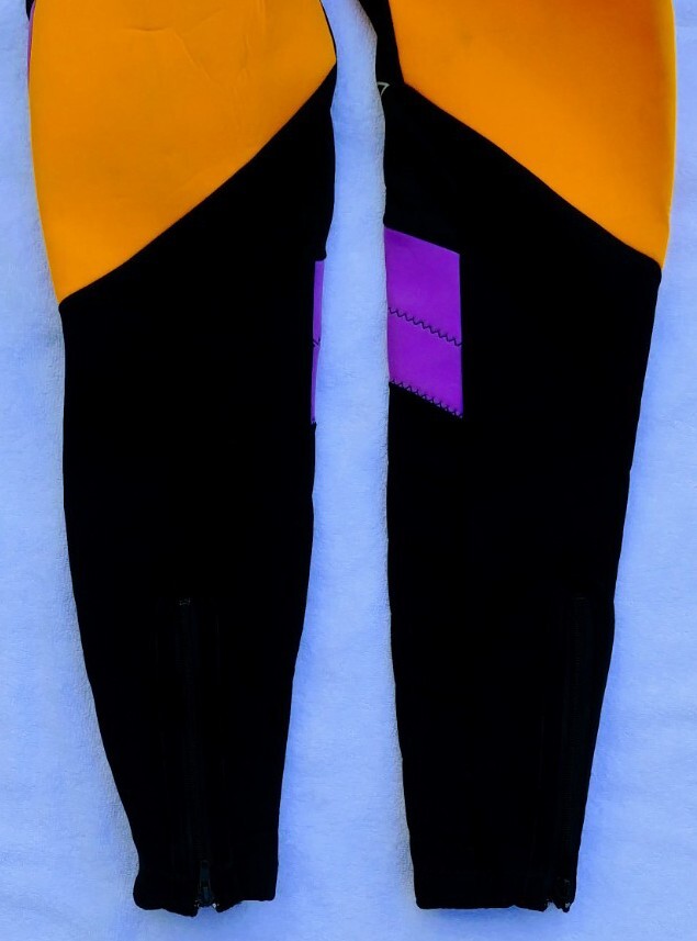 Slippery When Wet Freestyle Pro Full Black Orange WETSUIT Surf 4:2 mm EUC Small