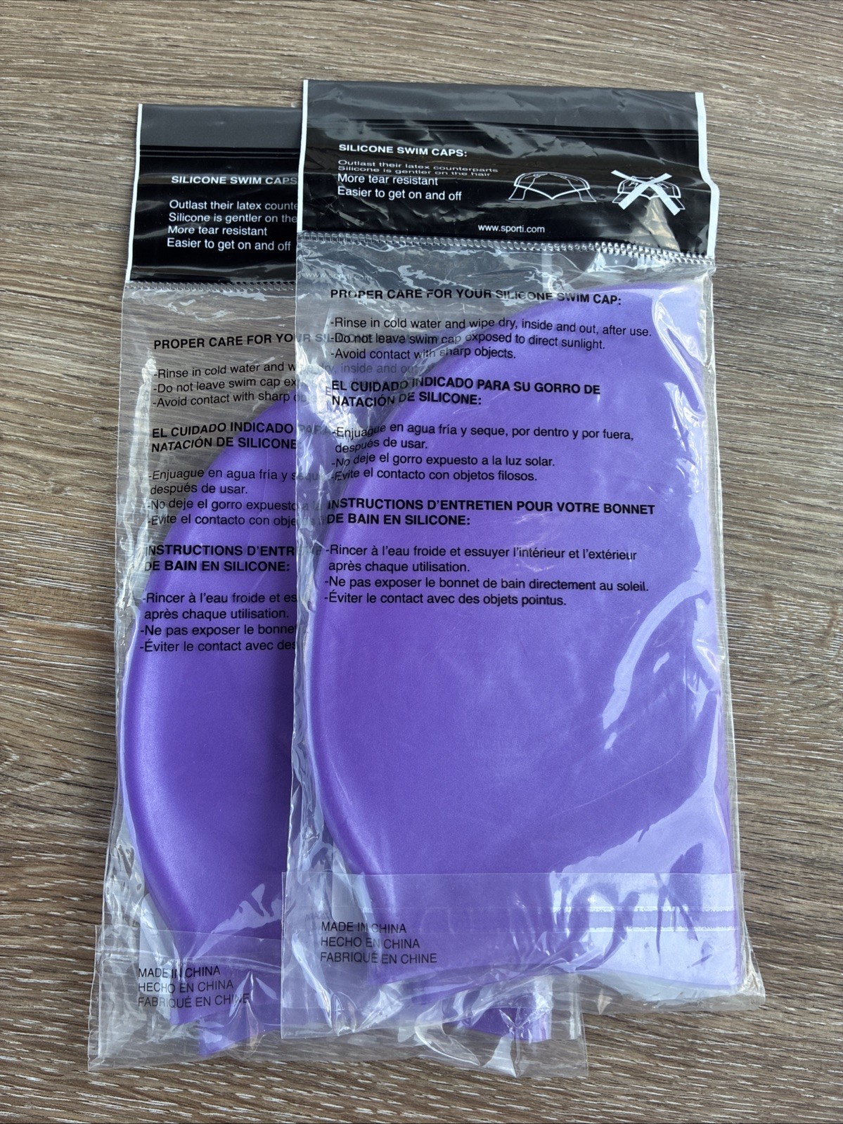 (Set Of 2) Sporti Swim Cap 100% Silicone NEW Sealed, High Performance SCS001