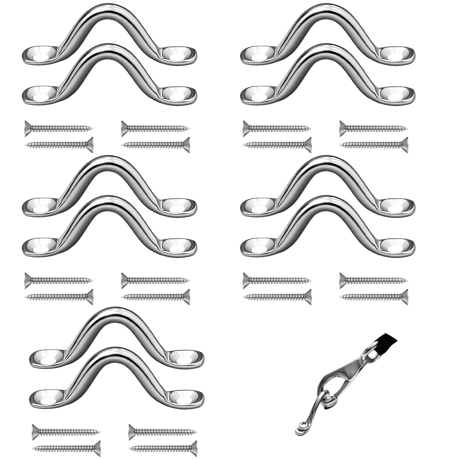 10 Pcs Stainless Steel Bimini Top Hardware 53mm Marine Boat Fittings