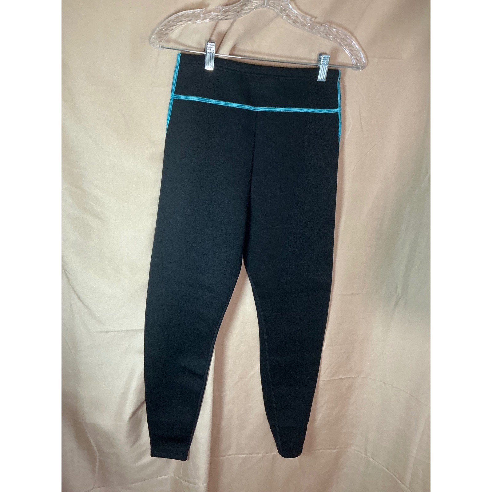 GoldFin Wetsuit Pants Womens Medium Black Excellent 2mm Neoprene Leggings Blue