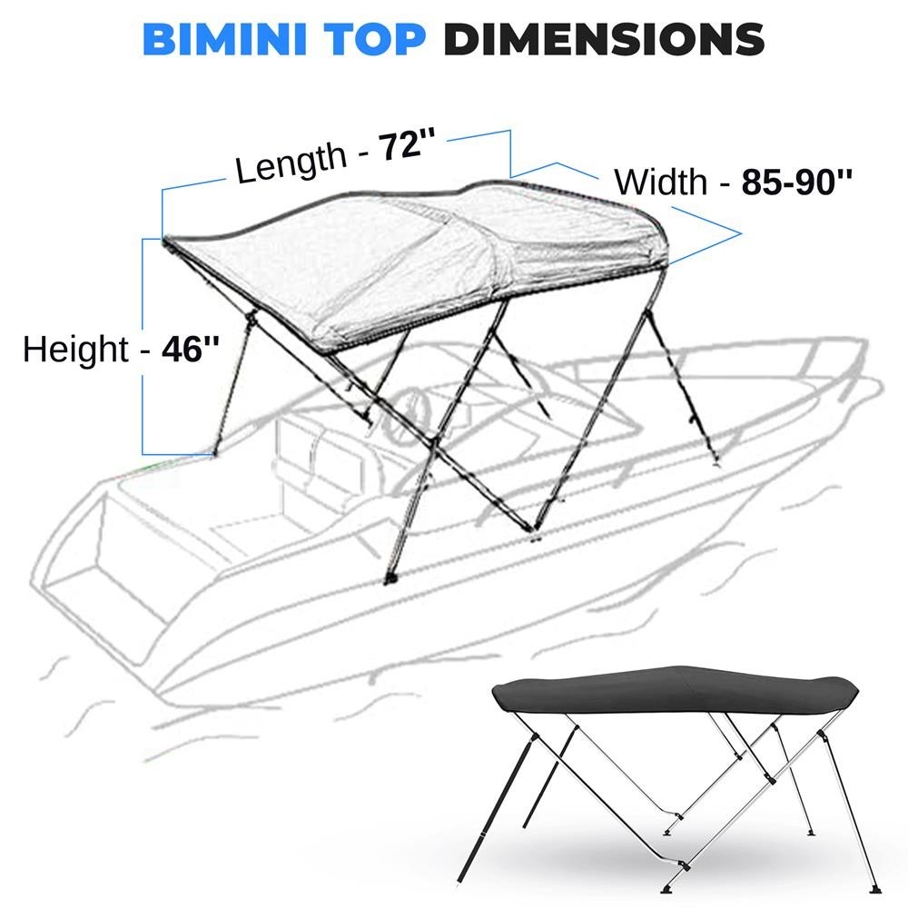 SereneLife Waterproof Boat Bimini Top Cover UV Resistant