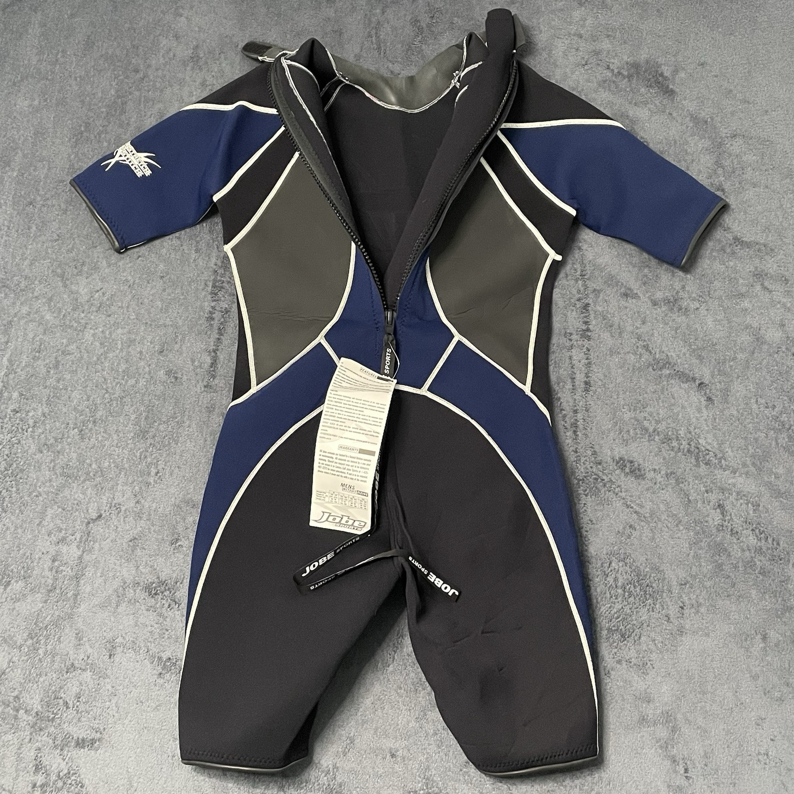Jobe Wetsuit Mens XL Power Stretch Flat Stitch Blue & Black Shorty