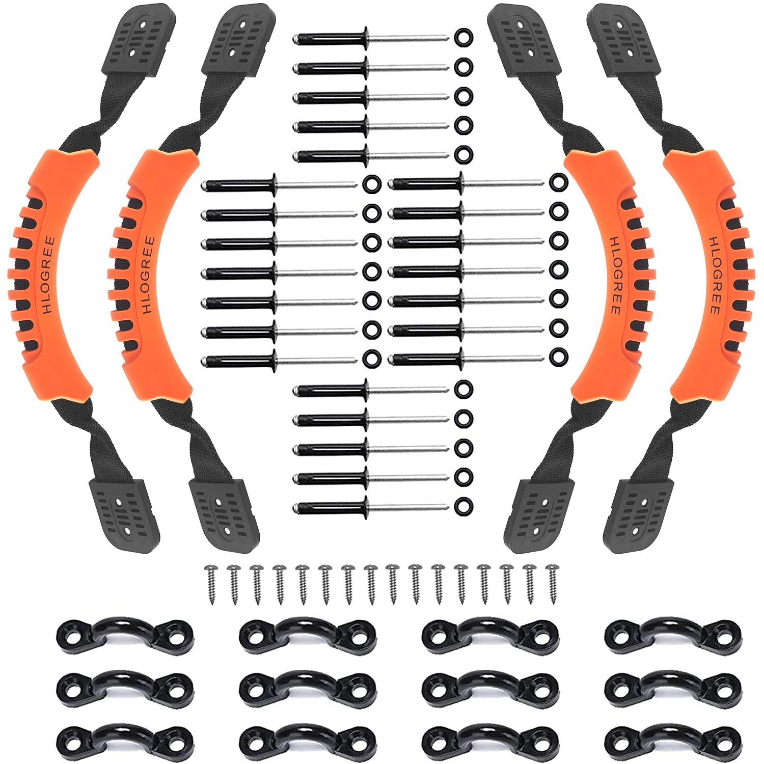 HLOGREE 4Pack Kayak Carry Handles, Universal, Orange – 4PCS Handles