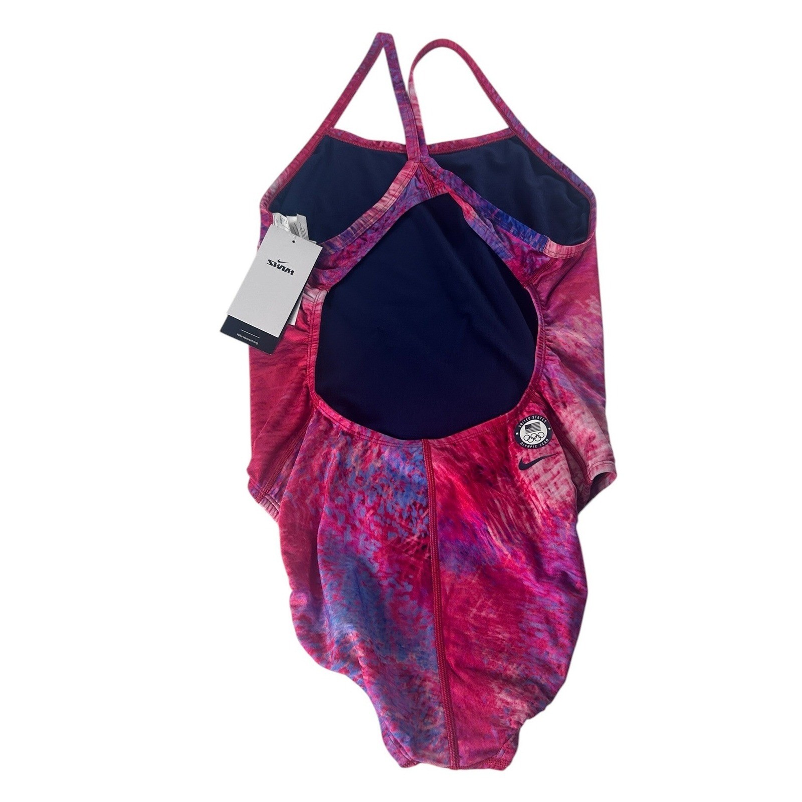 Nike Hydrastrong USA Olympic Team One Piece Swimsuit Pink Marble NESSE034 Sz 38