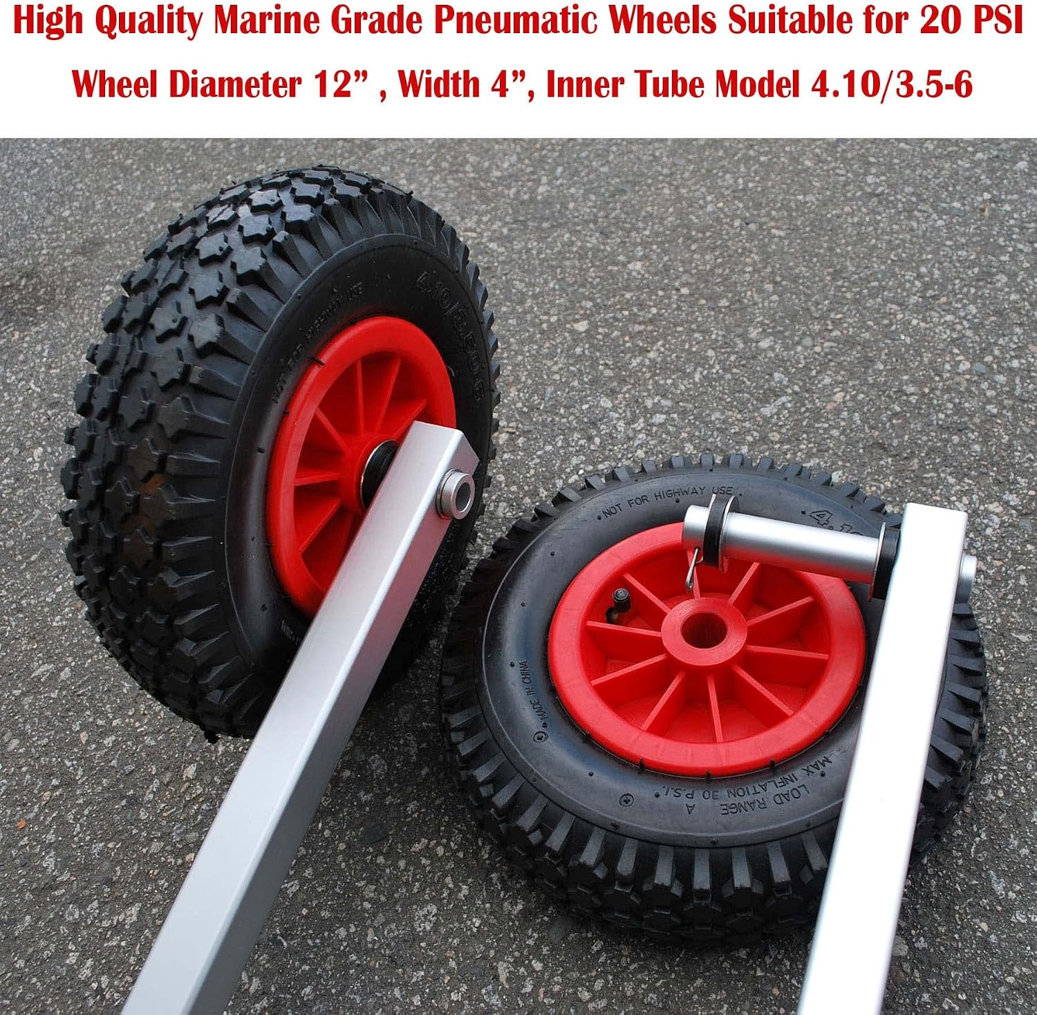EZ Load Boat Launching Wheels Set for Inflatable Boat & Aluminum Boat, Support M
