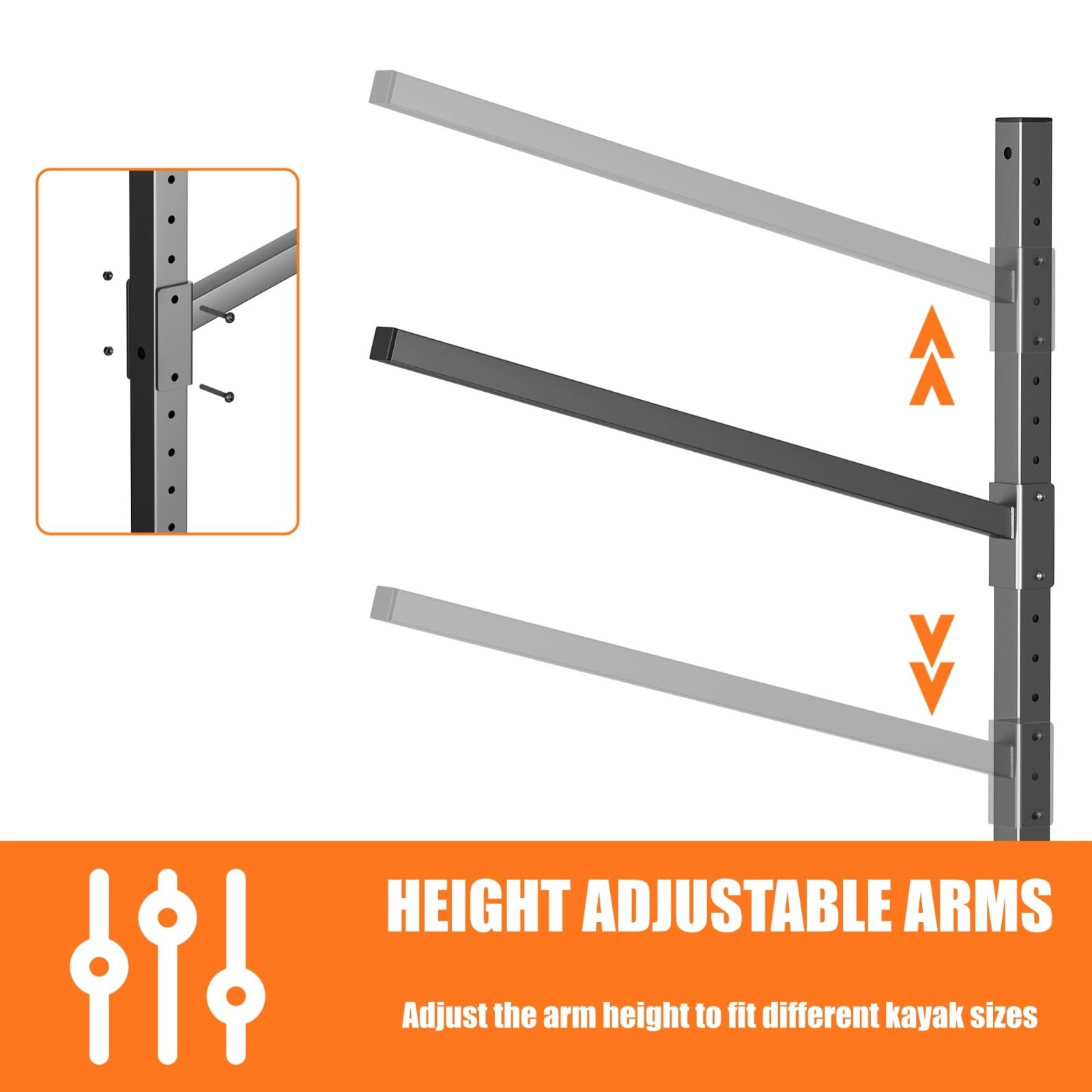 Heavy-Duty Wall Mount Kayak Storage Rack for Garage – 2-Tier Hanger for Kayaks,