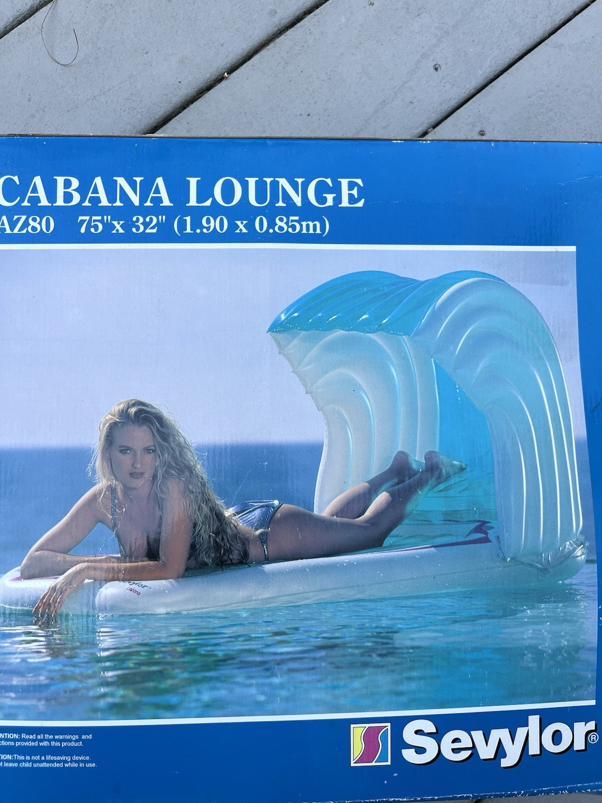 Vintage SEVYLOR Cabana Lounge Inflatable Raft Float Pool 75 x 32 RARE New In Box