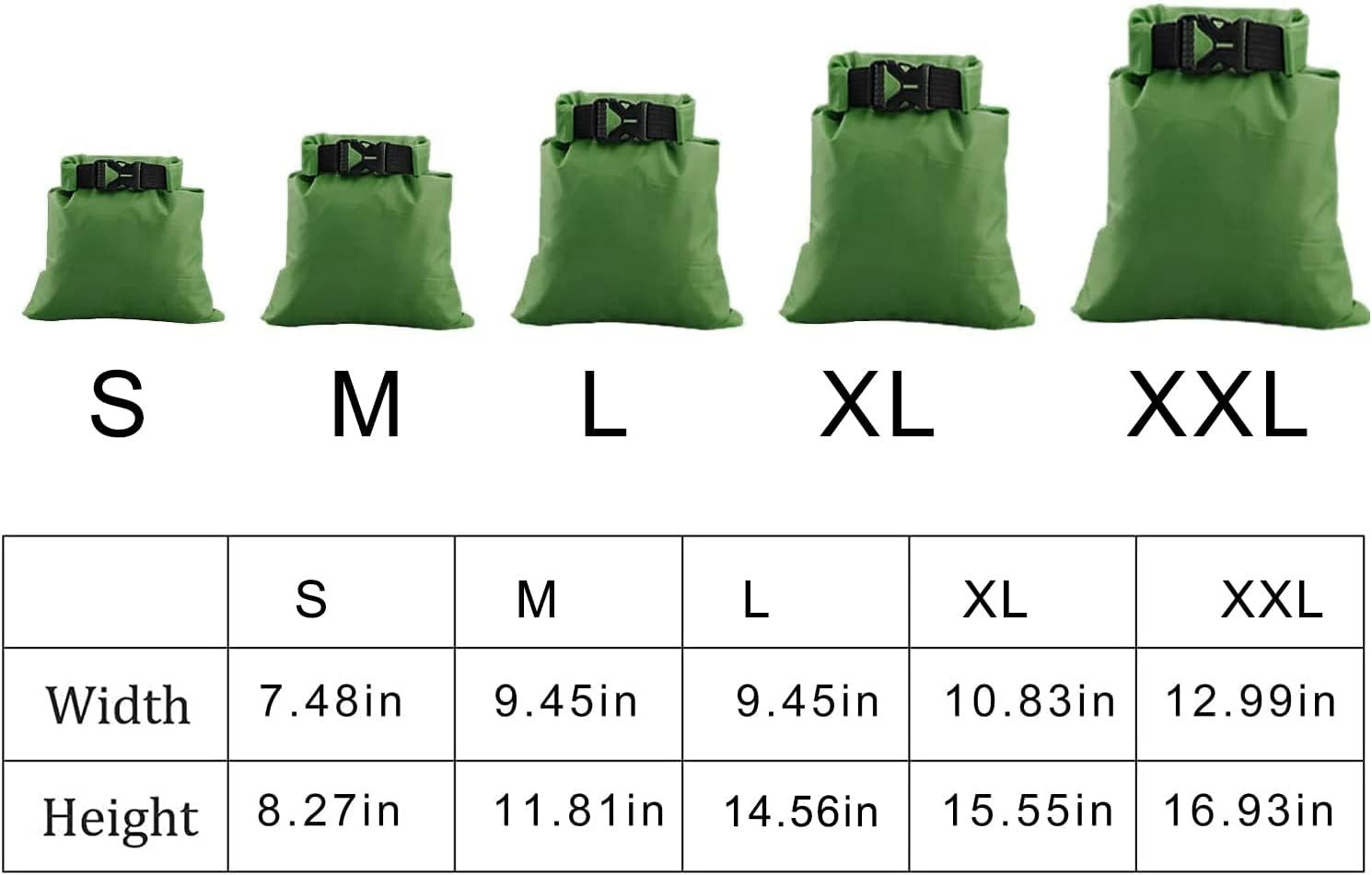 Lightweight Outdoor Dry Sacks Bundle – 5 Pack