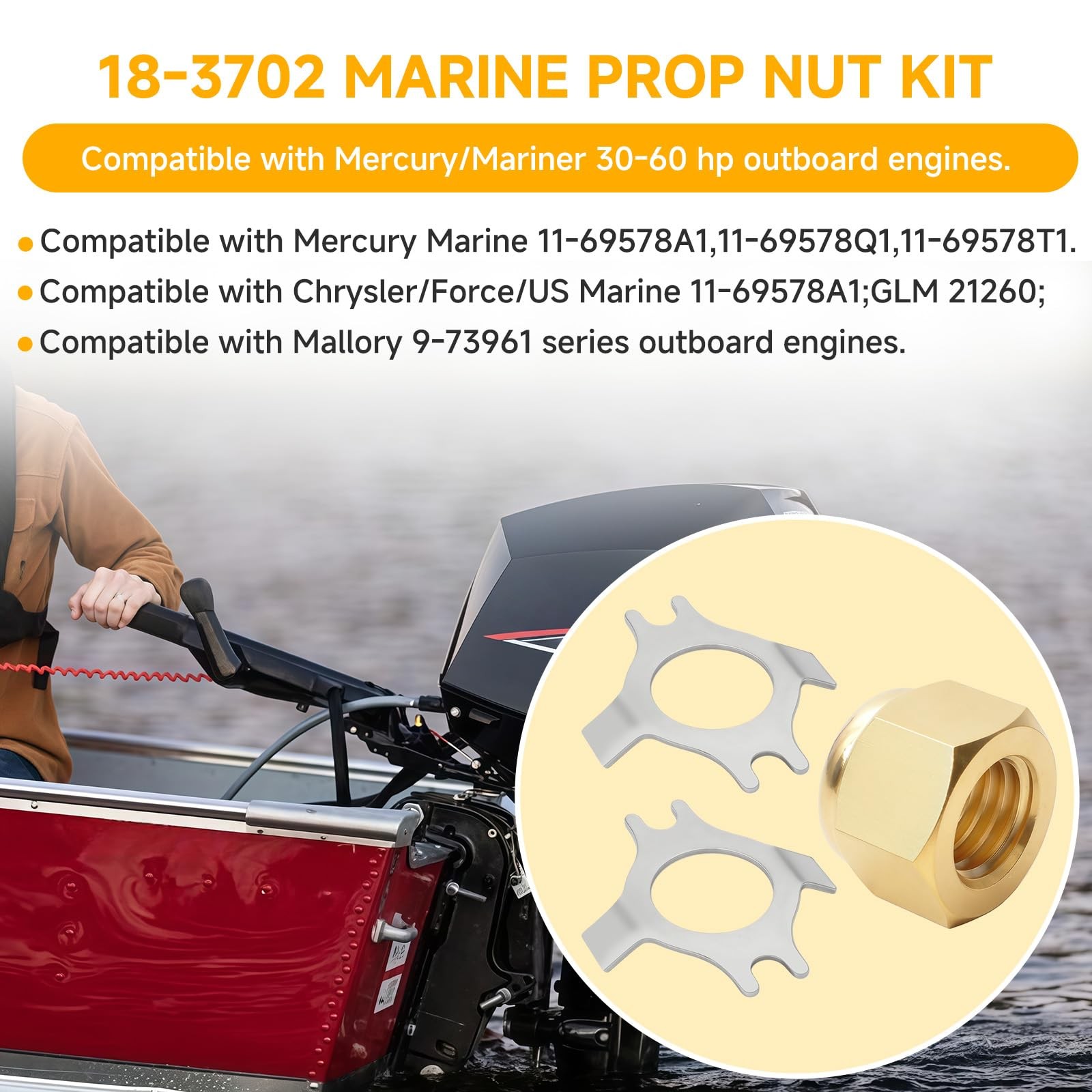 Prop Nut Kit & Tab Washer Set for Mercury/Mariner 3060HP Outboards