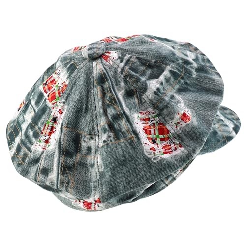Armycrew 8 Panel Multi Printed Retro Newsboy Hat One Size Green Red Multi