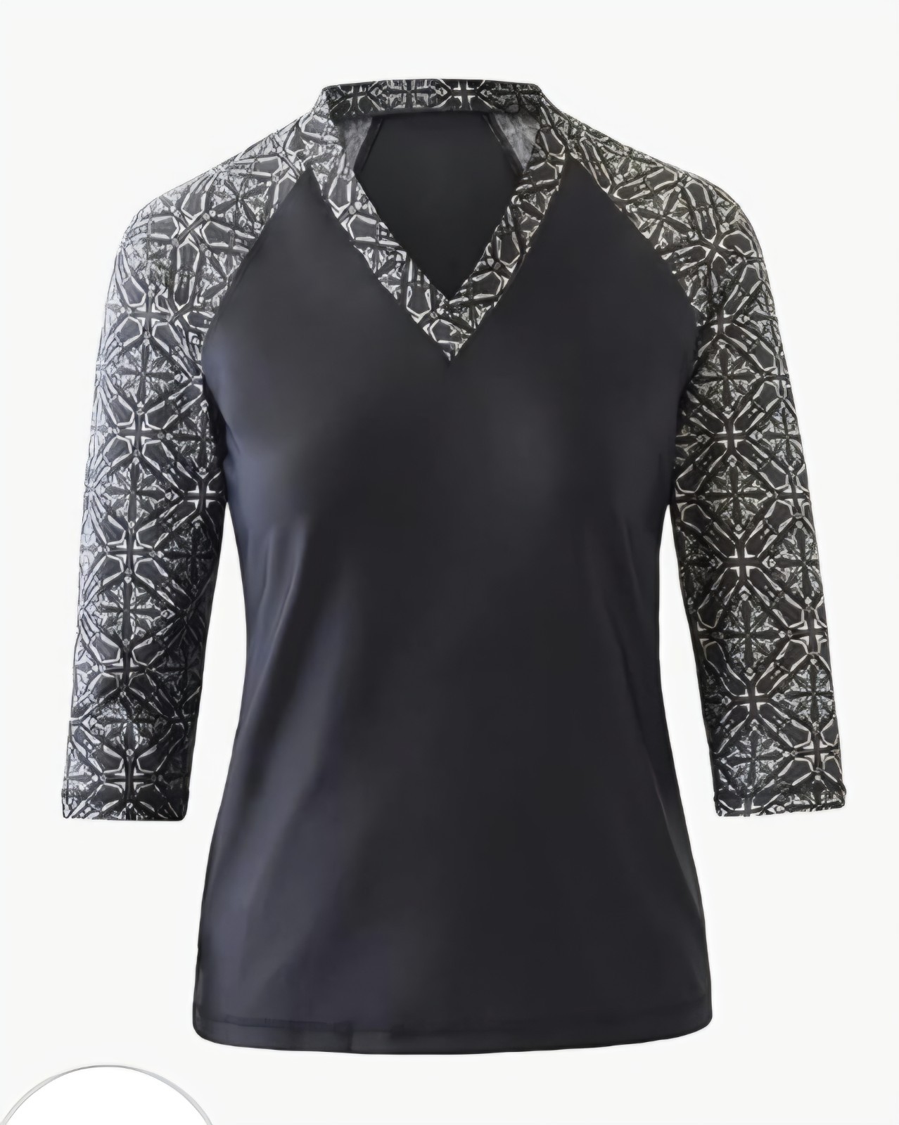 UV Skinz Rash Guard Women’s M Black Gray UPF 50+ Sunwear Long Sleeve Swim Shirt