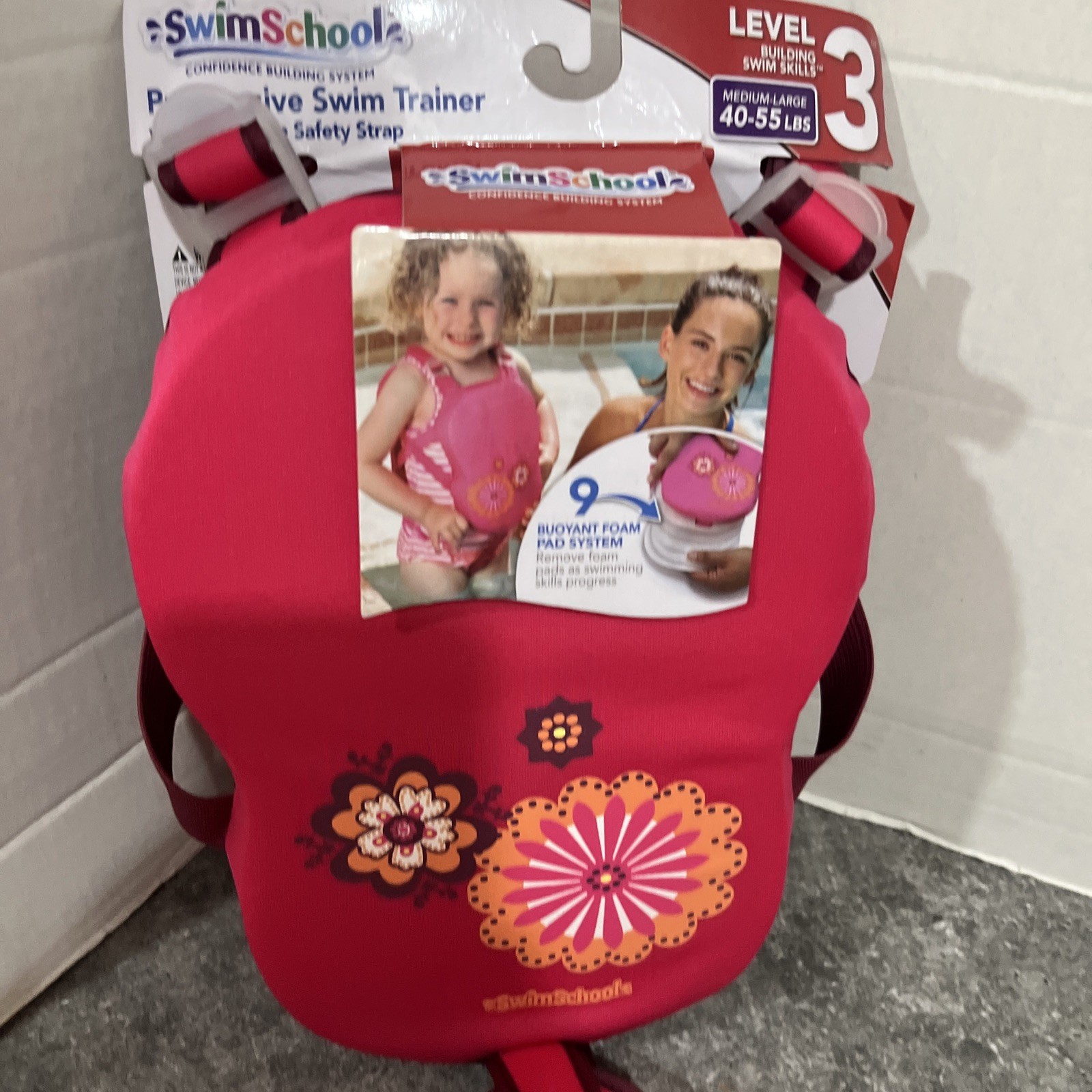 SwimSchool Progressive Swim Trainer Pink Medium-Large 40-55 Lbs Swim schools New