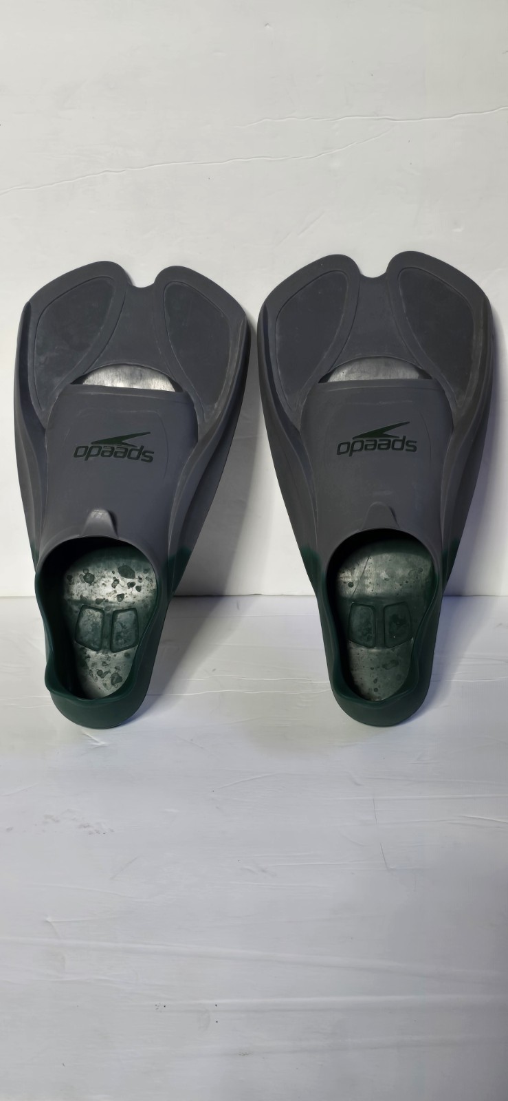 Speedo Biofuse Training Fins Gray & Green Rubber Size 7/8