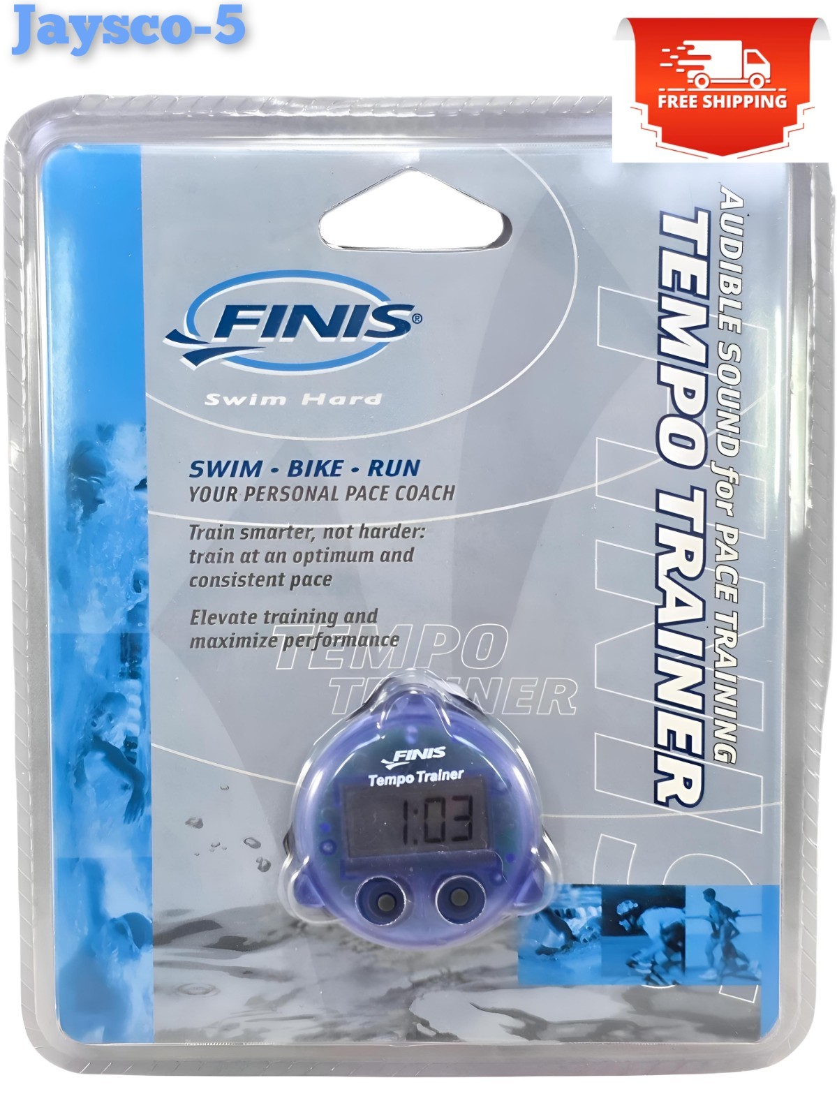 FINIS Tempo Trainer Audible Metronome Pacing Device Blue Small Swim Bike Run