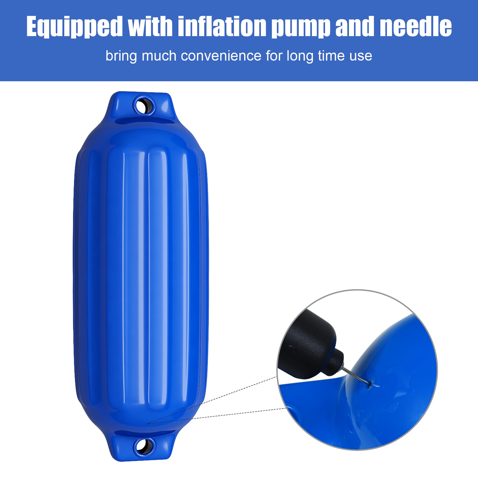 Pack of 4 23″ Boat Fenders Marine Bumper Hand Inflatable Blue