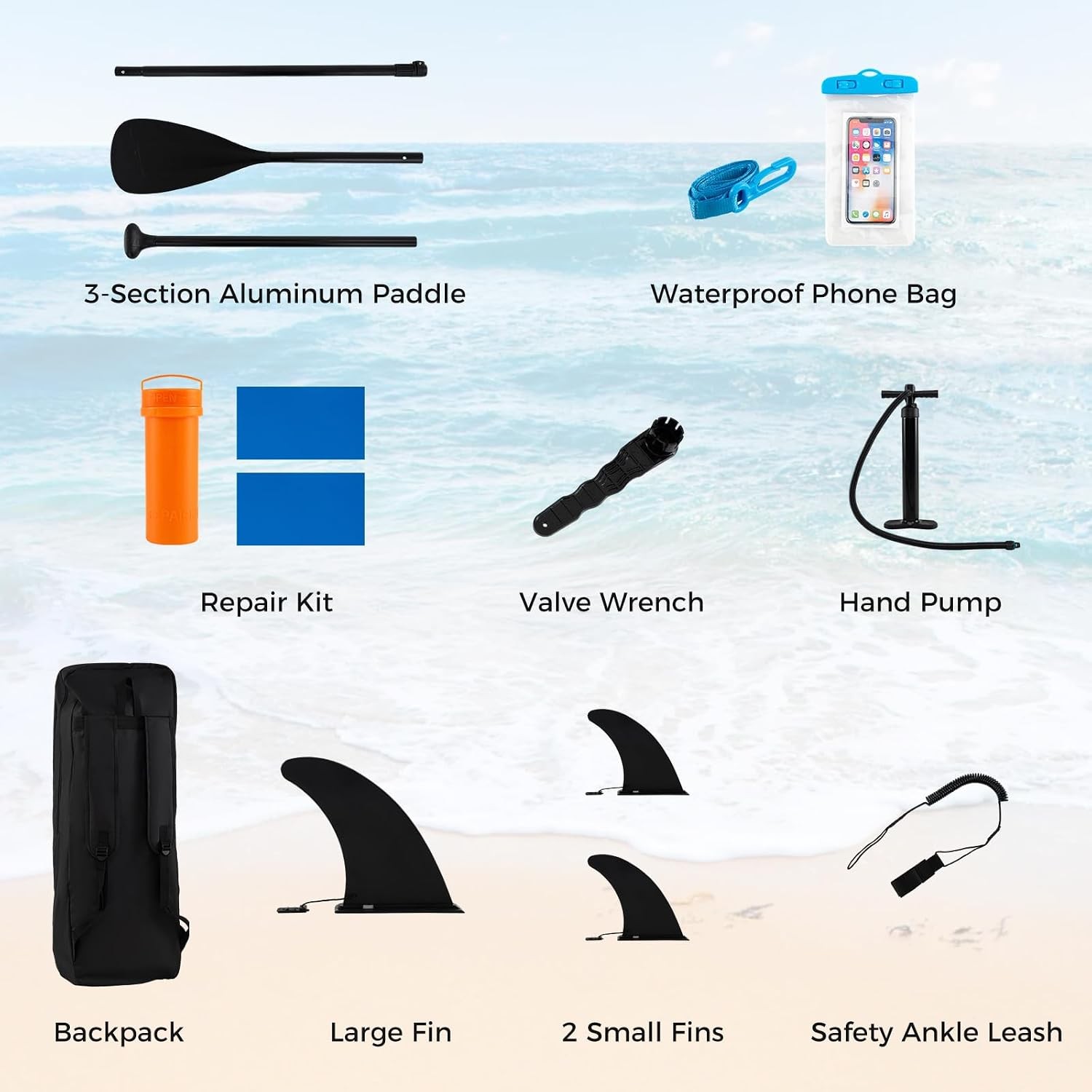 11FT Inflatable Paddle Board W/ SUP Accessories Stand Up Paddle Board