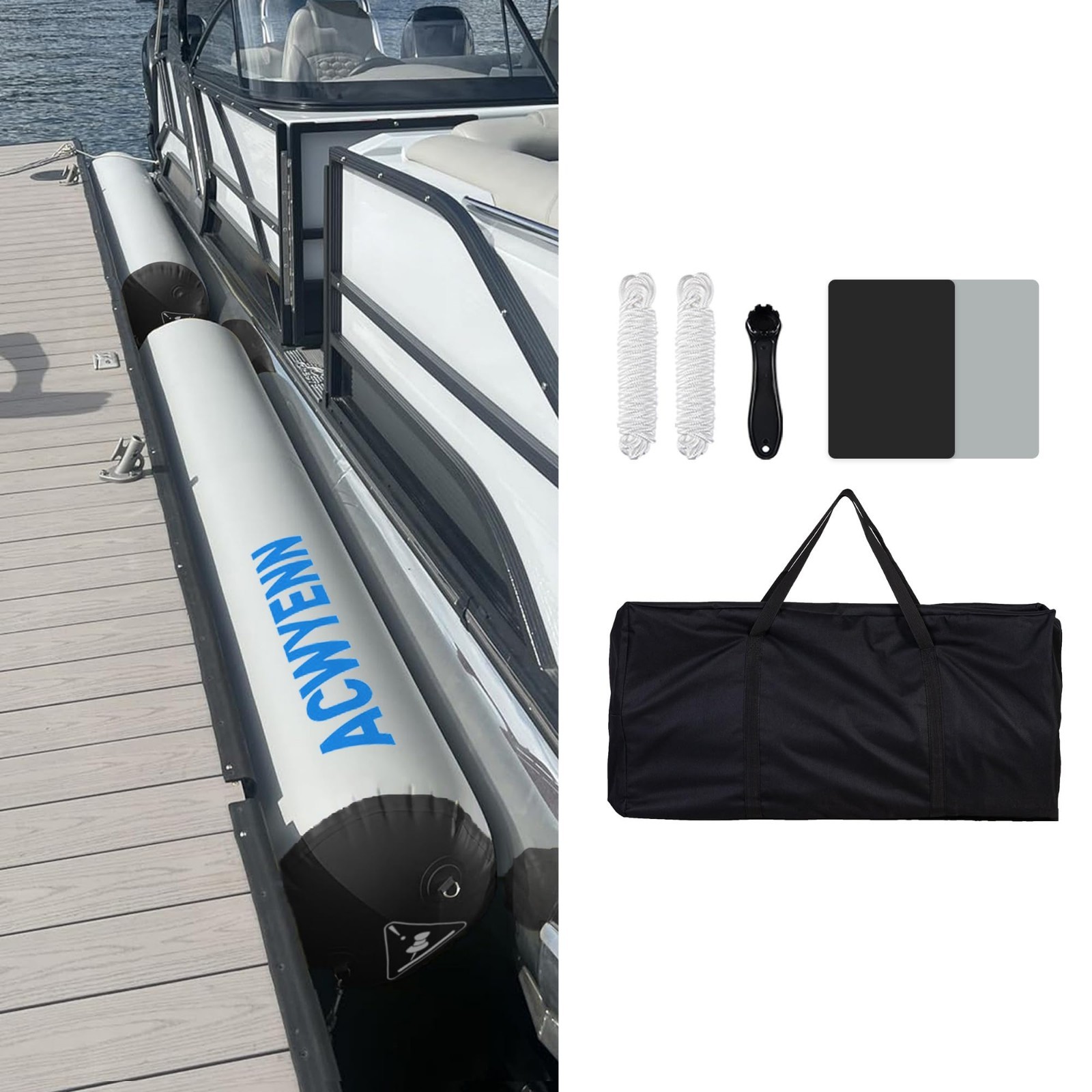 Large Inflatable Boat Bumpers & Dock Fenders for Fishing, Yachts, Jet Ski, Ponto