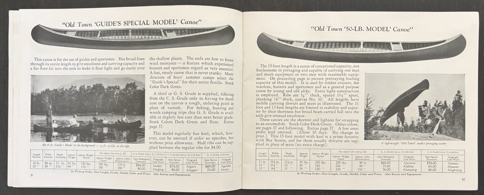 OLD TOWN CANOES & BOATS 1934 CATALOG