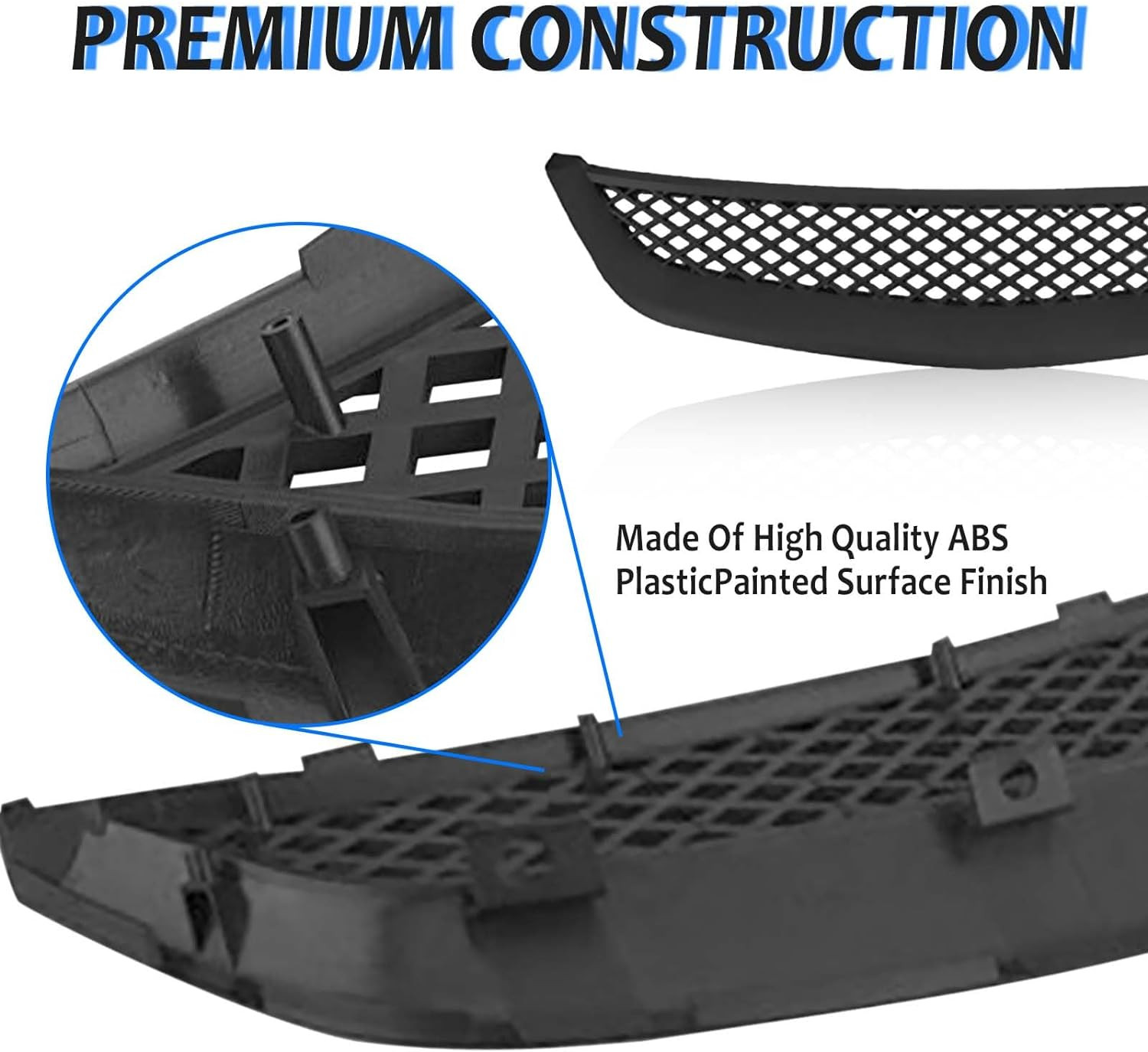 Front Bumper Upper Grill Grille For Honda Civic 2001 2002 2003 Replacement Black