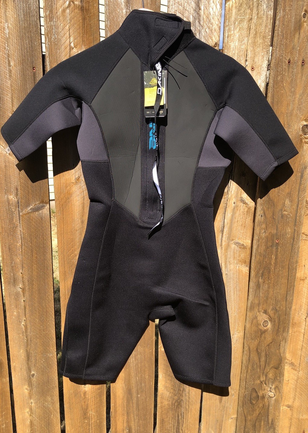 New DAKINE Quantum Men’s Back Zip Shorty Springsuit Wetsuit 2/2mm Size M