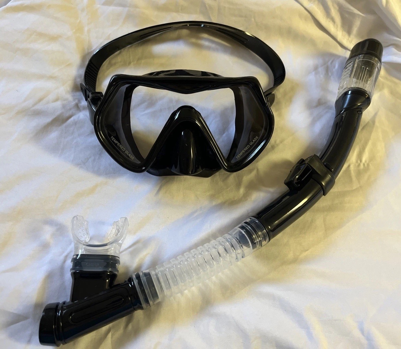 Otowaving Snorkaling gear for Adults Tempered Glass, for lap swiming BLACK #11