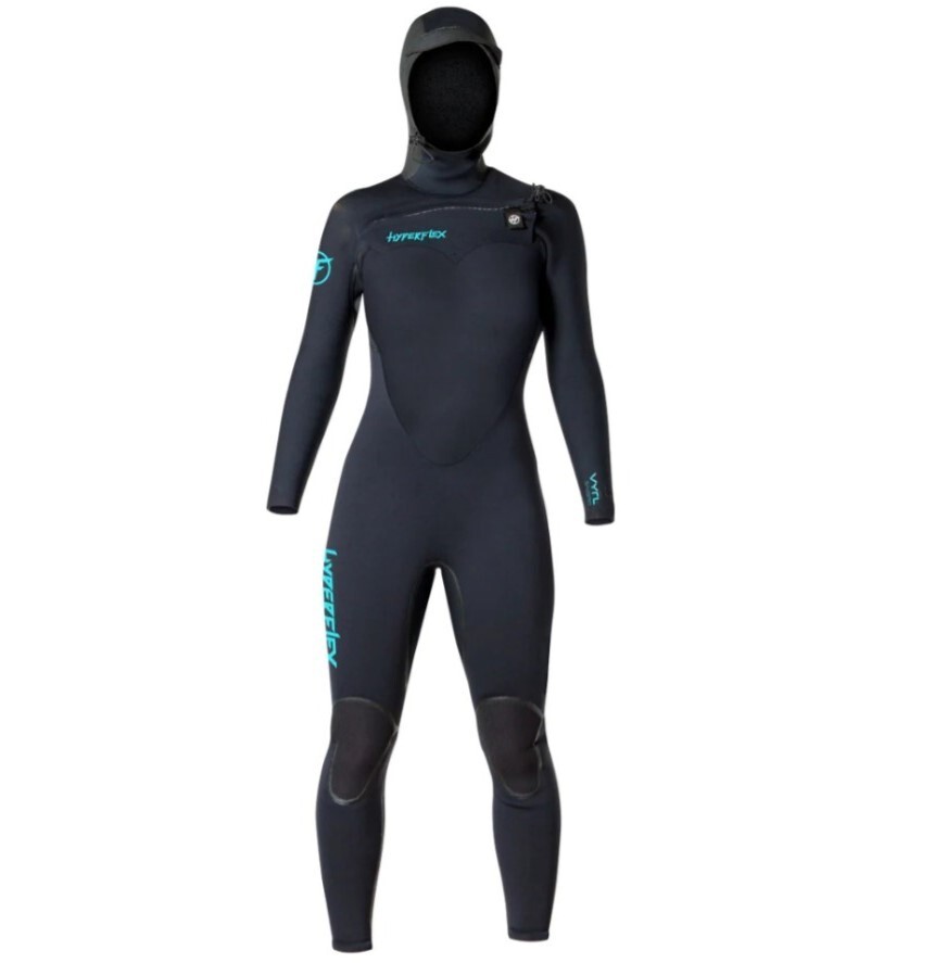 HYPERFLEX Women’s 5/4 Hooded VYRL CZ Wetsuit – Black – Size 10 – NWT