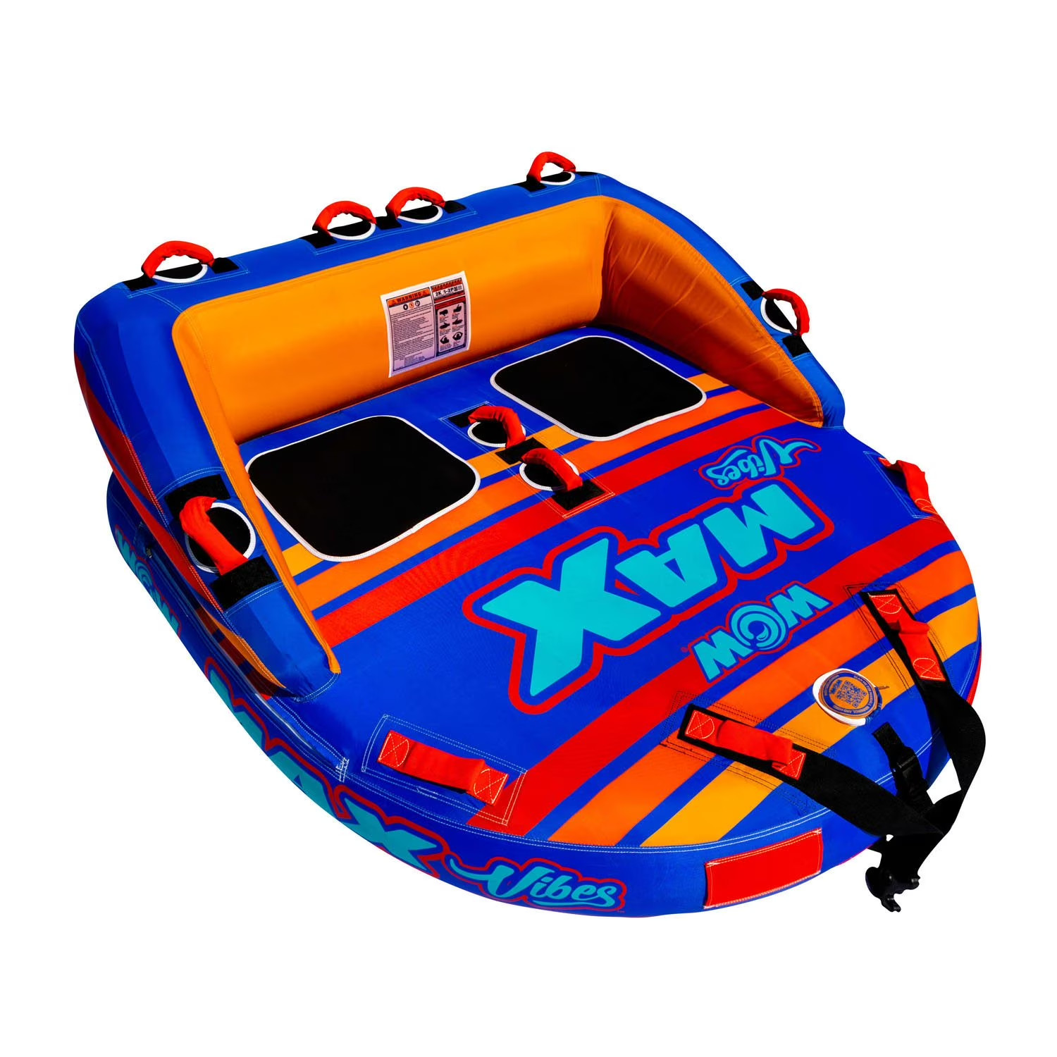 WOW Sports Max Vibes Towable 1-2 Person with Rope Tube Float for Boating