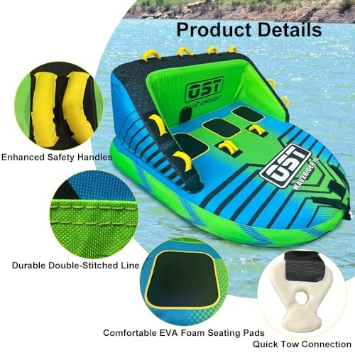 2-4 Person Towable Tubes for Boating, Sofa Style Boat Tube, Water Waverider 3P