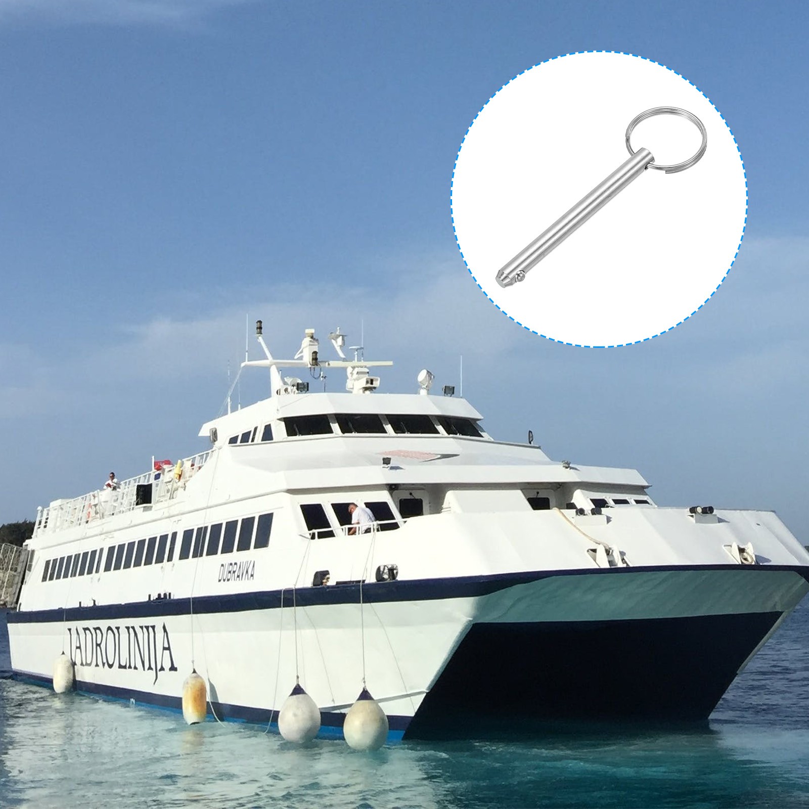 2Pcs Marine Quick Release Bimini Top Pin 3″Lx0.31″Diax2.36″ Usable Long