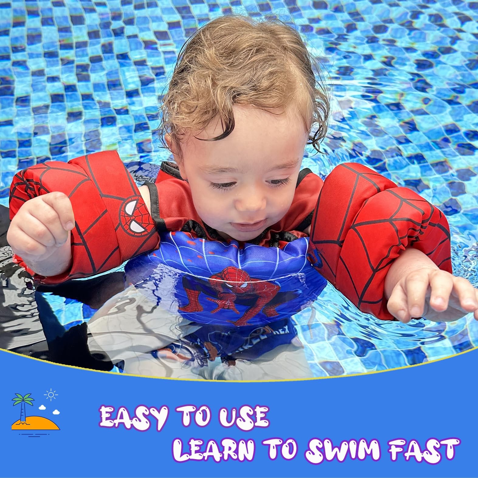 Toddler Floaties Kids Swim Vest for 2266 Pounds Boys & Girls, Baby Swim Float…