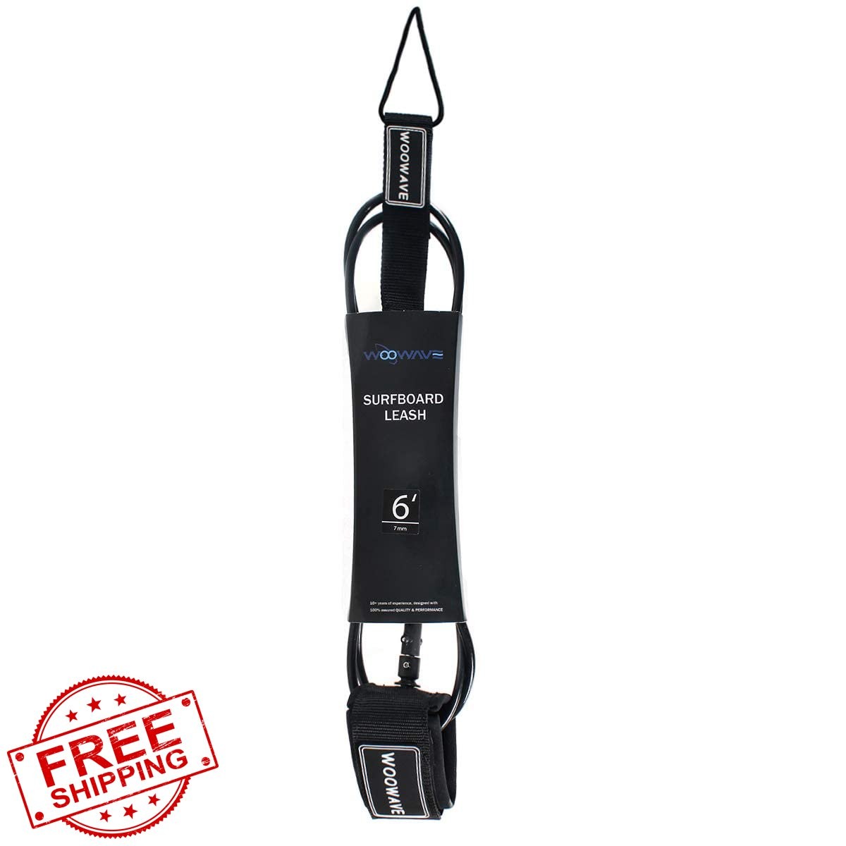 WOOWAVE surfboard leash 7ft 7mm black