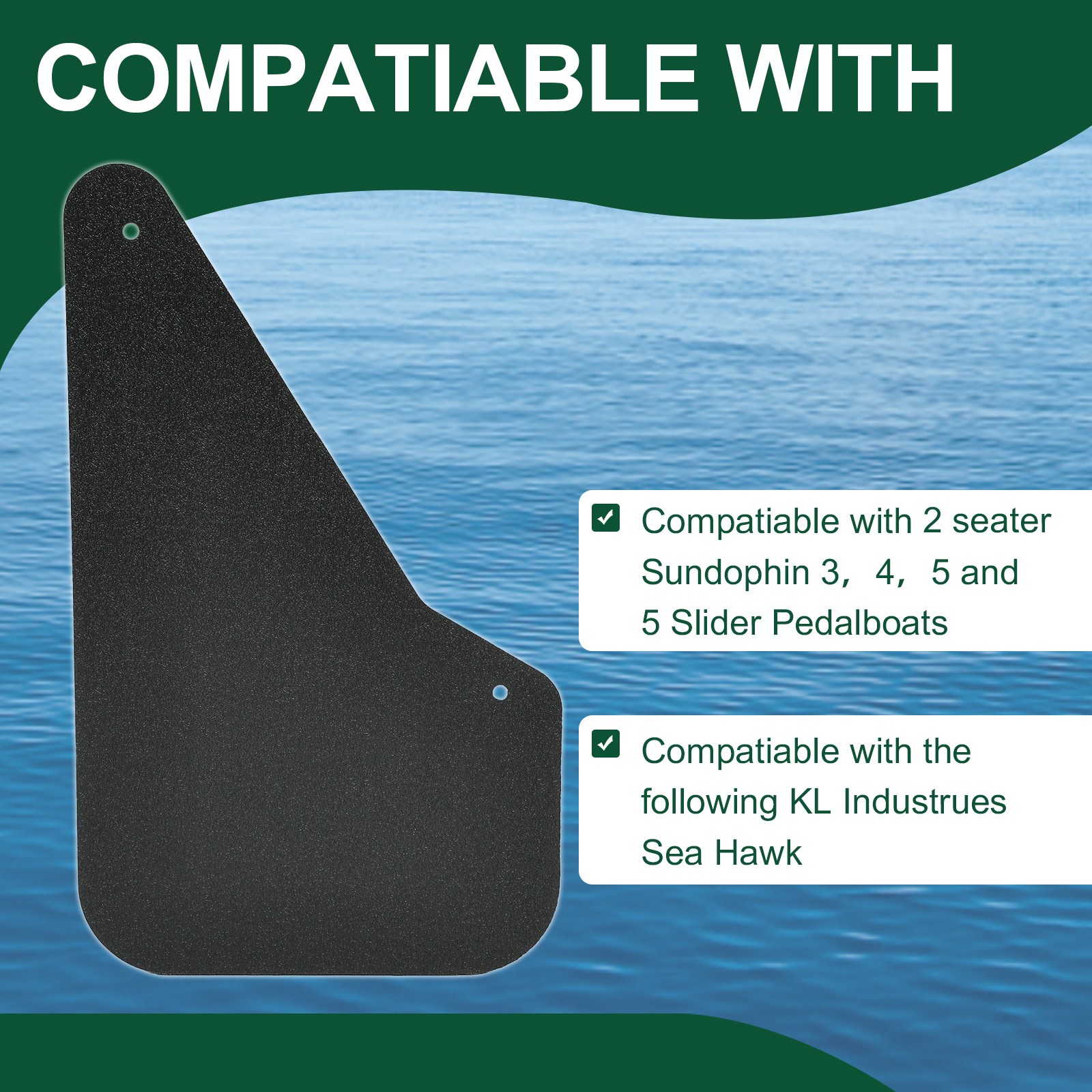 Pedalboat Rudder Kit For Sundolphin Sea Hawk Playmate Sun Slider 3, 4 , 5 seater