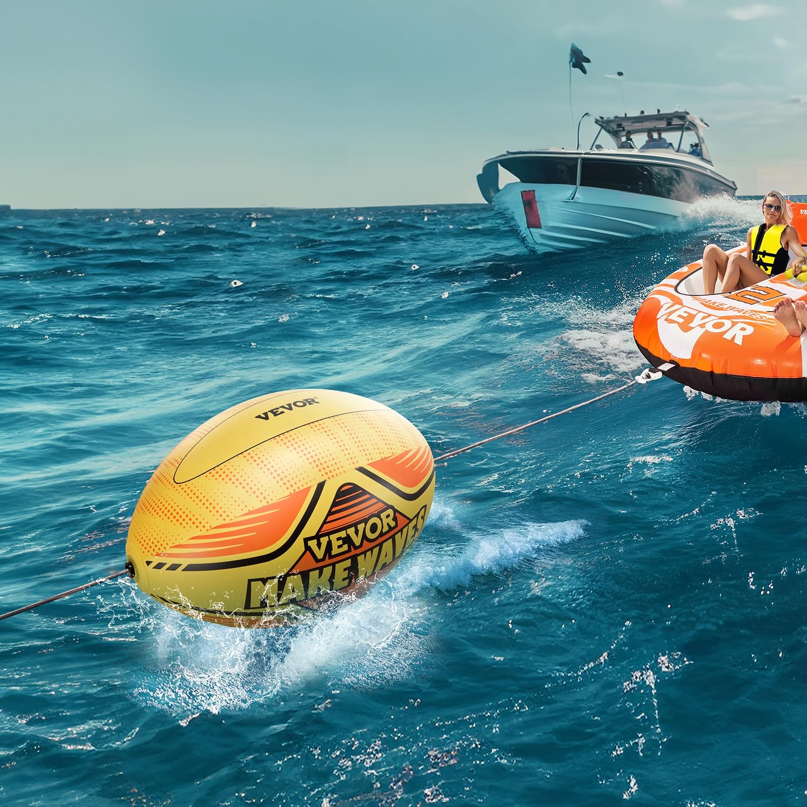 Vevor Booster Ball Towable Tube Rope Performance Ball Thickened Pvc Inflatable