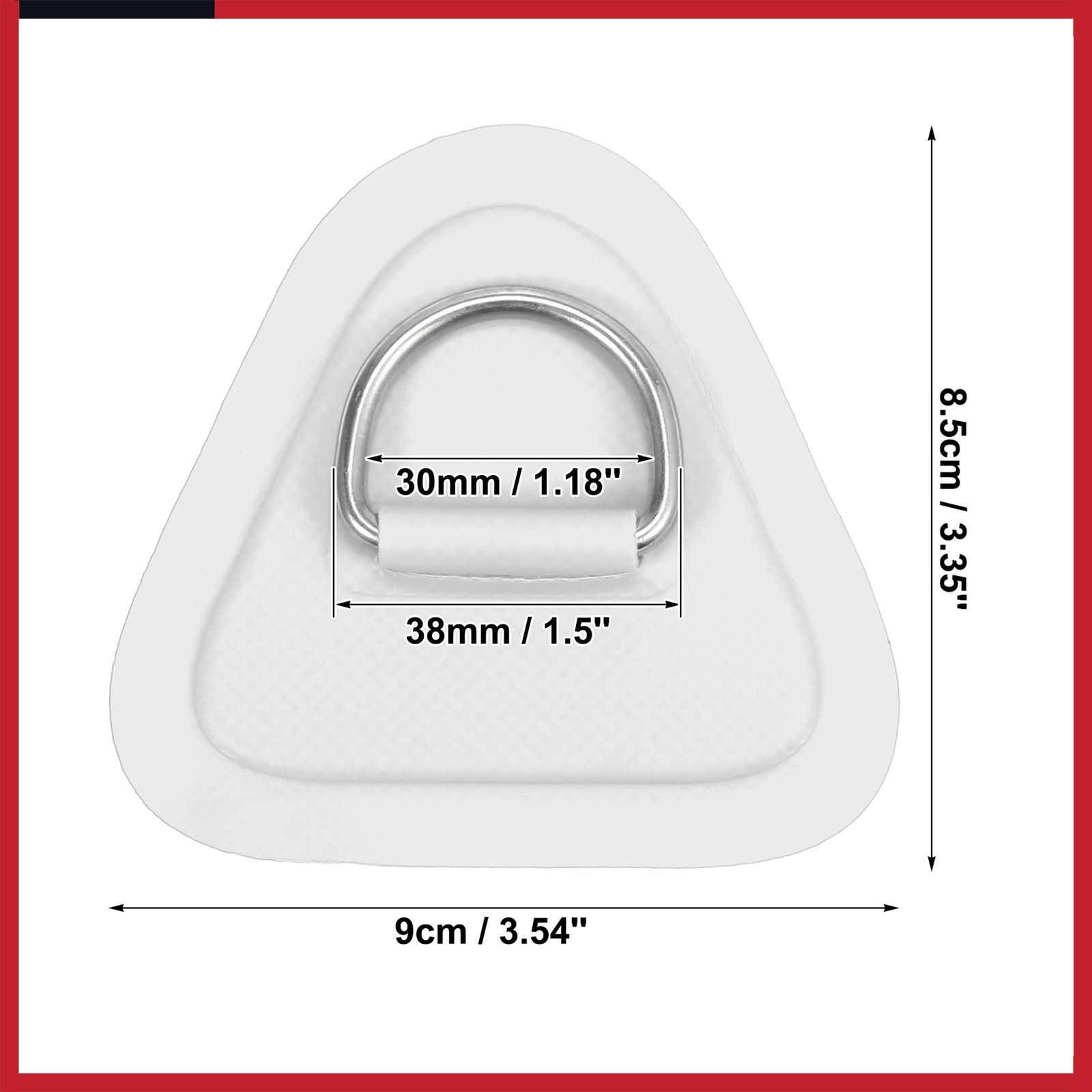 6 pcs D Ring Patch Triangle Shape Gray for Kayak Canoe Deck