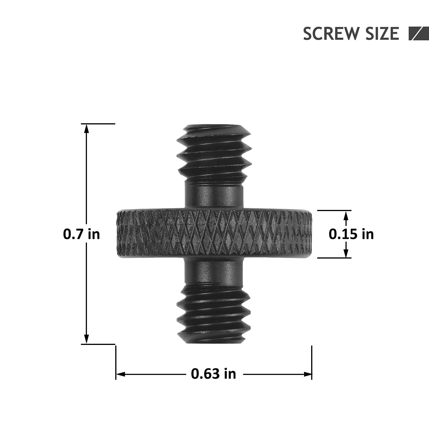 1/4″ Male to Threaded Tripod Screw 1/4 2pc, Black