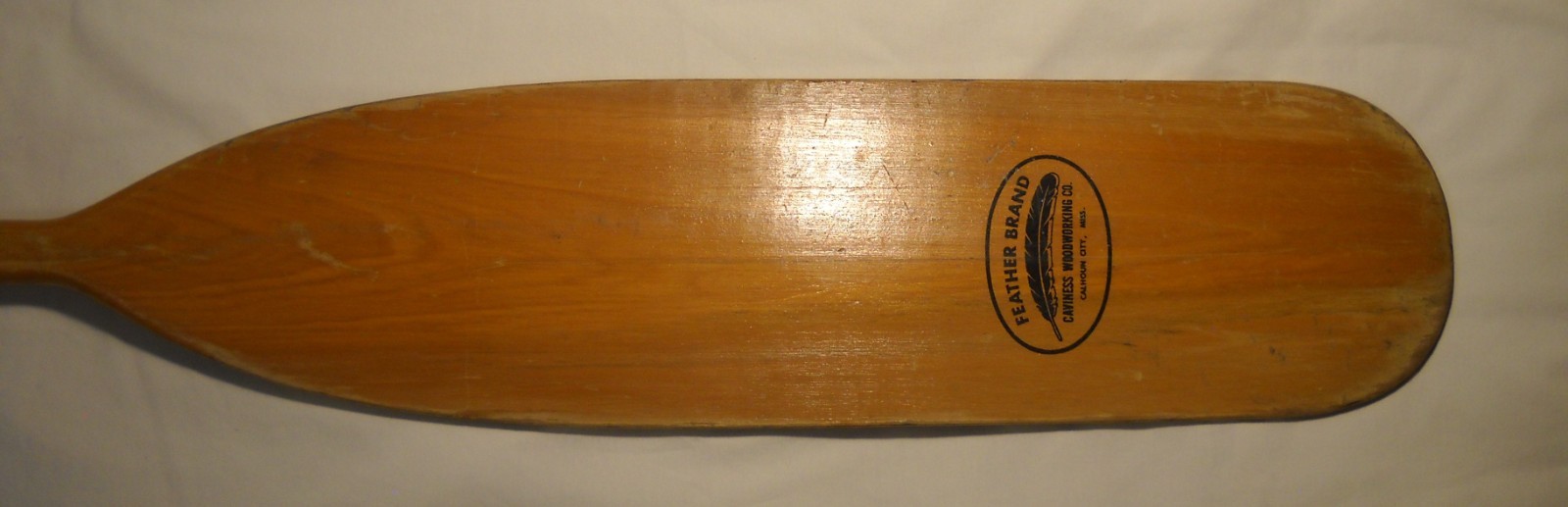 Vintage Canoe Paddle Wood 60” Feather Brand One Piece Of Wood