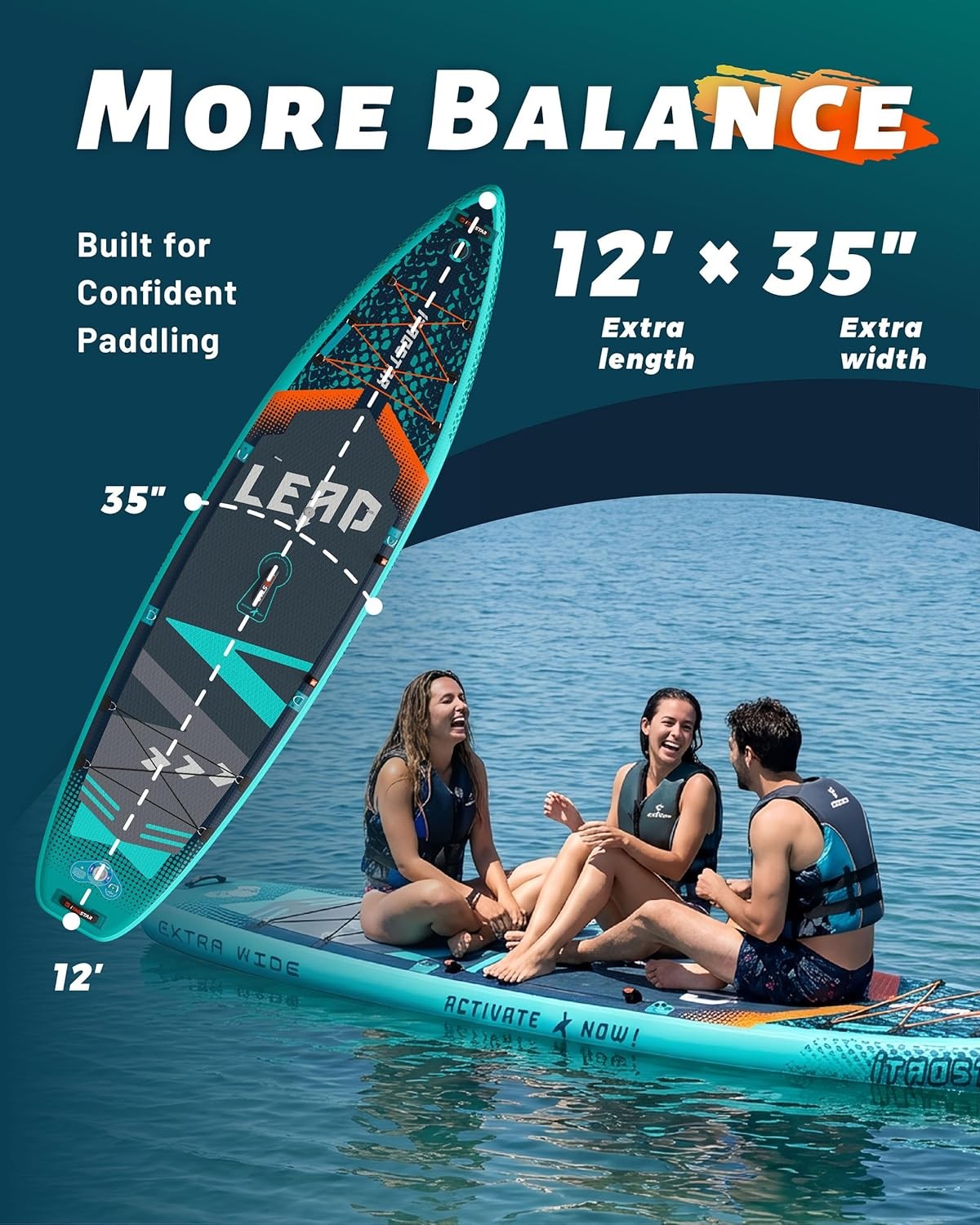 Inflatable SUP Board iTAOSTAR 12×35 Inch 5 Fins Youth