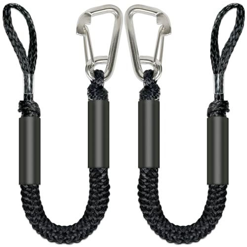 4FT Anchor Bungee Line Bigger 316 Stainless Clip Boat Bungee Dock 4Feet Black