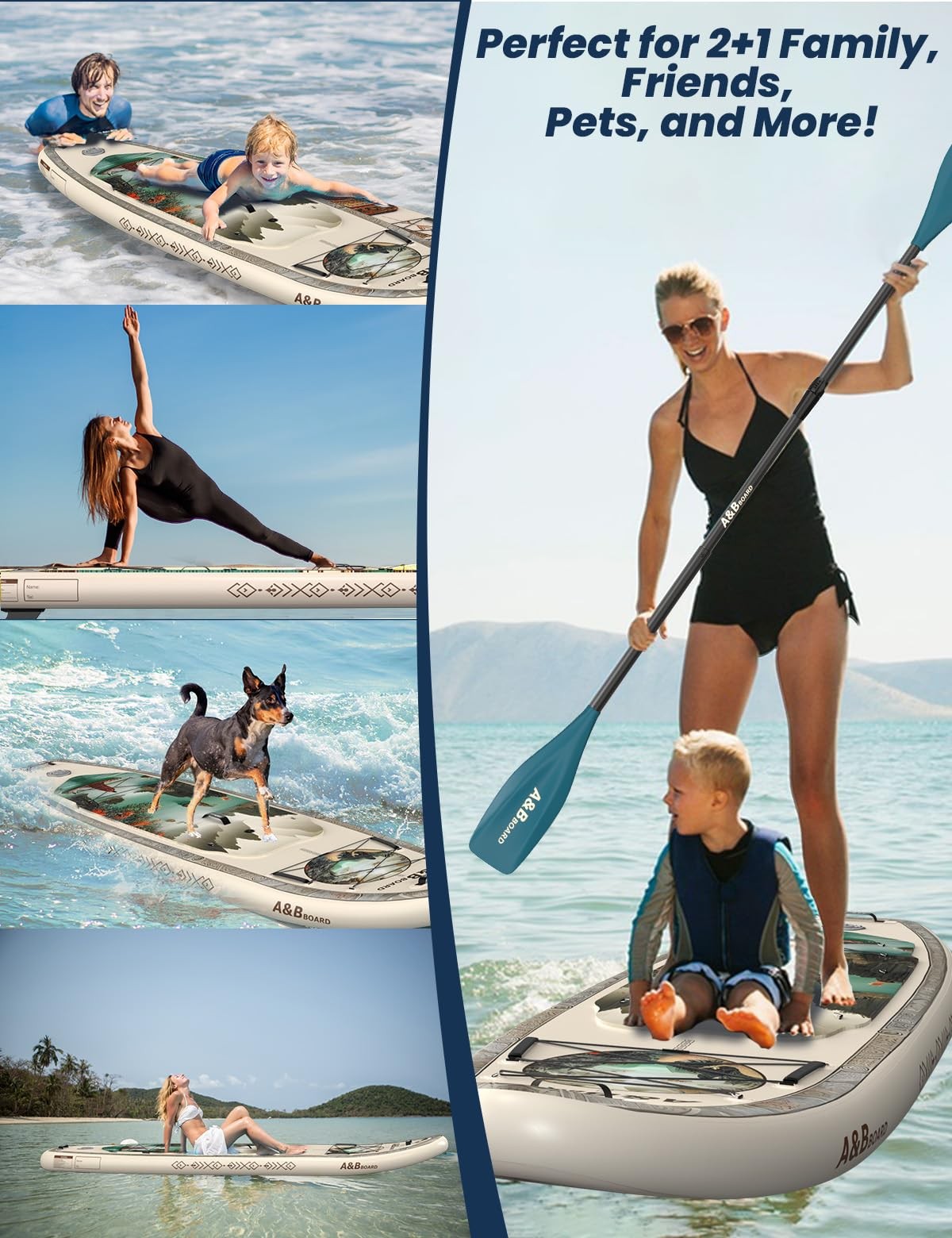 ABBOARD Inflatable Stand Up Paddle Board 11 Ft Extra Wide Fishing Paddleboard…