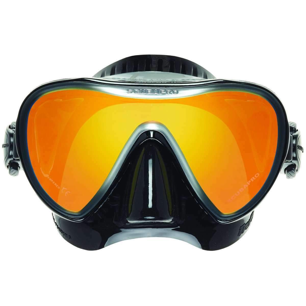 Scubapro Synergy 2 Mirrored Lens Scuba Mask, Black/Silver, with comfort strap