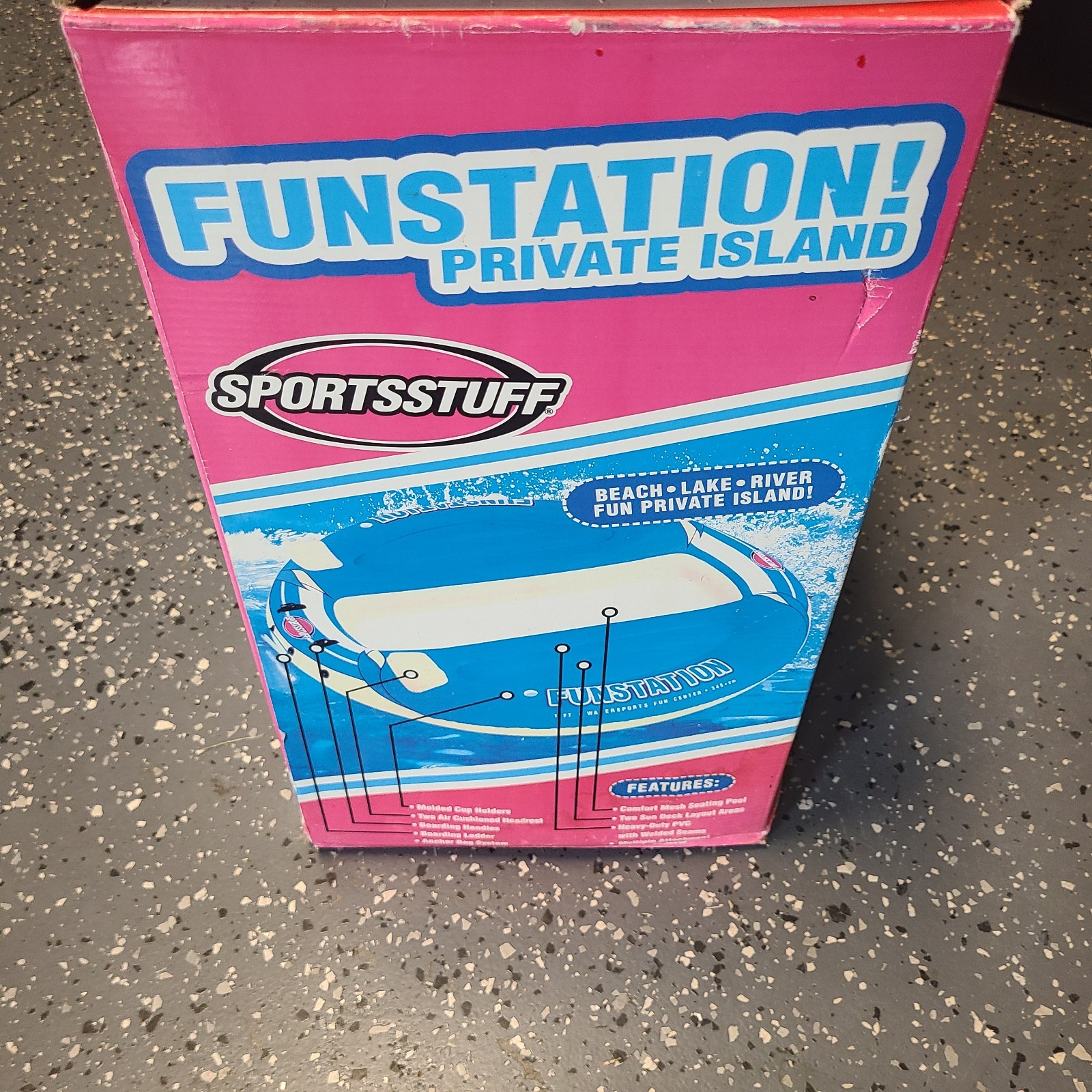 SportsStuff Funstation 11ft private island inflatable beach pool lake