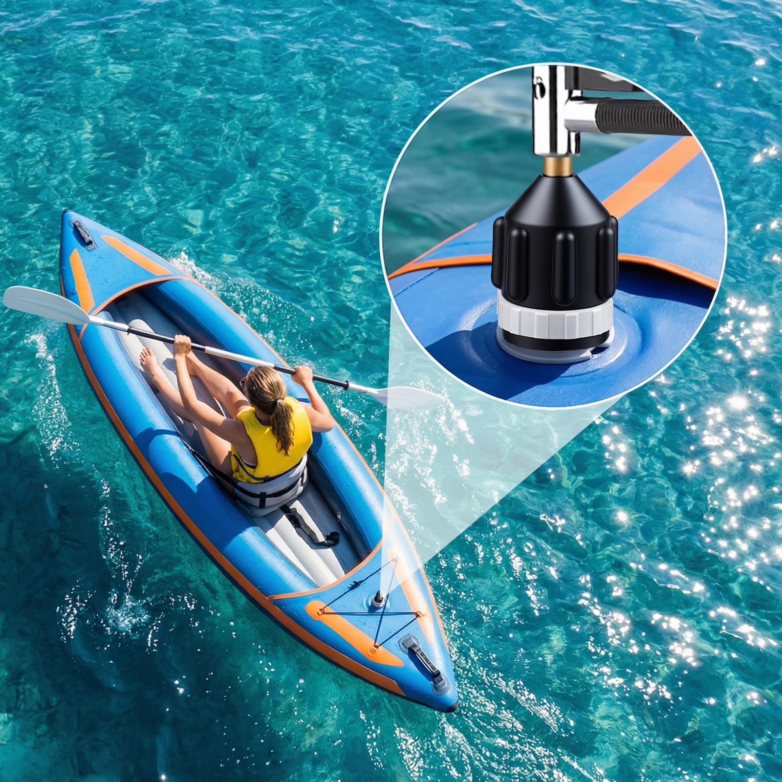 Yutzhre 2 PCS Inflatable Boat SUP Pump Adapter, Premium 3.15″L x 1.3″W, Black