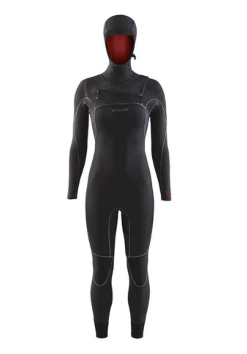 Patagonia Women’s Hooded Full Wetsuit Yulex Size 6 Black/Red