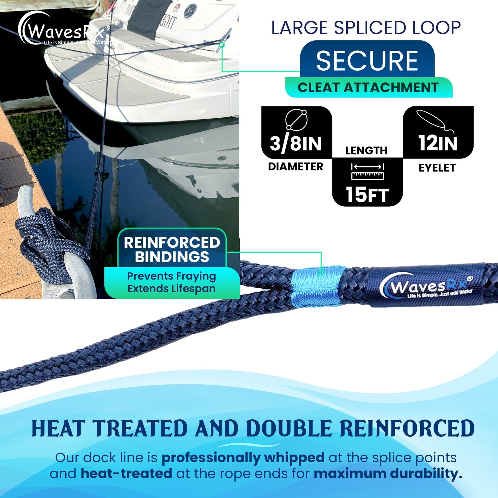 Premium Nylon Boat Dock Lines & Ropes for Docking & Pontoon