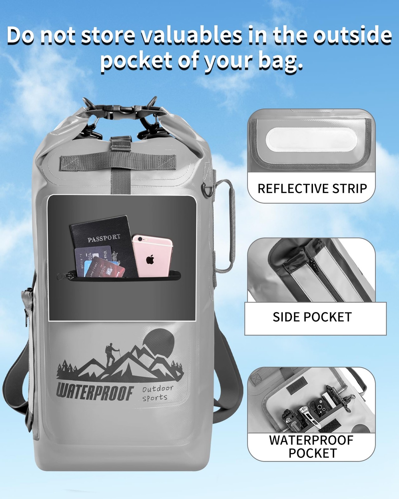 Dry Bag Backpack 20L/30L/40L, Floating Waterproof Backpack for Men, Kayak Dry…