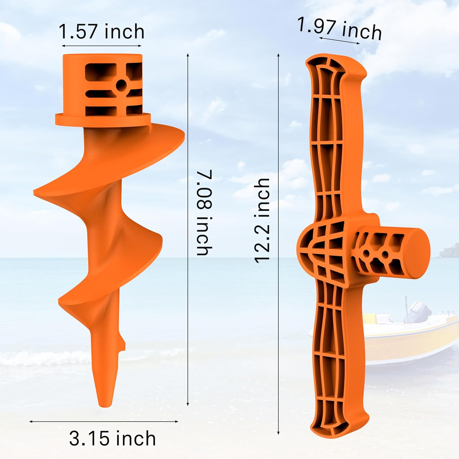 Sand Dock Auger Kit for PVC Sandbar Anchors Fits 1.5″ SCH 40 PVC Tubing ID 1….